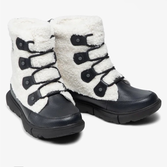 Sorel Women's Explorer II Joan Cozy Winter Boot In Black Sea Salt Size 9.5 - Picture 2 of 16